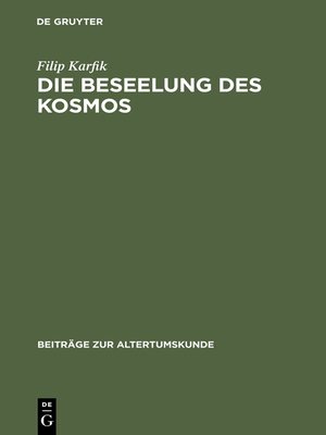 cover image of Die Beseelung des Kosmos
